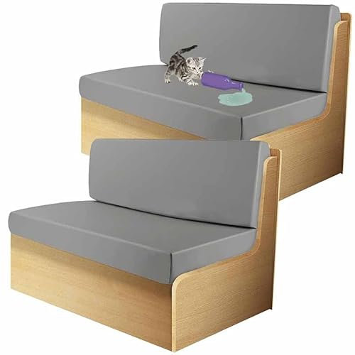 YWQJL Bezüge Für Wohnwagen Sitzgruppe 4pcs Pu-Leder-Rv-Dinette-Kissenbezüge, Stretch-Wohnmobil-Couchbezug, Ersatz-Camper-Kissen, Wasserdichter Couchbezug Sitzkissenbezug(Gray, Large)