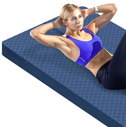 LaiEr Große Übungsmatte - 20mm dicke Yogamatte Fitnessmatte für Fitnessstudio, Yoga, Pilates, Stretching und Bodenübungen für Frauen und Männer mit kostenloser Tragetasche und Klettband(183X80cmX20mm)