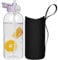 DEARRAY 1.5l Gourde en Verre avec Paille, 1.5 litre Bouteille d'eau en Verre Borosilicaté Anti-fuite avec étui de Protection en Néoprène