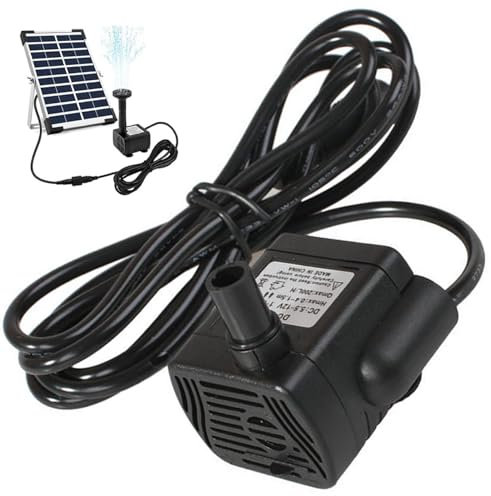 Bombas de fuentes solares, bombas de agua solar, DV 5.5V-12V 3W Mini Bombas de fuentes solares, 300/h de bombas de características de agua impermeables silenciosas, distancia de pulverización de 4.9