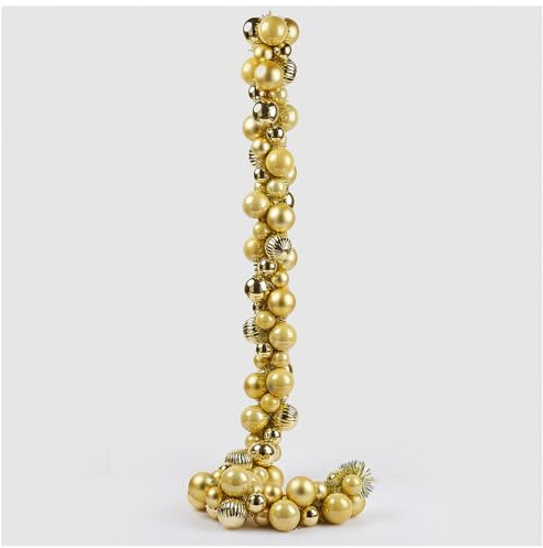 EDG - Enzo De Gasperi Weihnachtsgirlande mit Weihnachtskugeln L150 cm 4 Variationen (1Stk) ORO