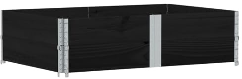 vidaXL Paletten-Aufsatzrahmen 2 STK. Schwarz 150x100 Massivholz Kiefer