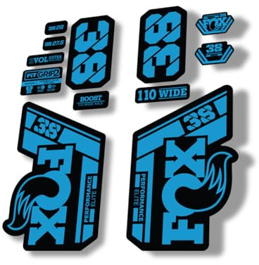 Autocollant de rechange pour fourche Fox 38 2021 Performance Elite Series Bleu (brillant)