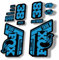 Autocollant de rechange pour fourche Fox 38 2021 Performance Elite Series Bleu (brillant)