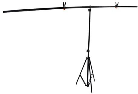 T-Shape 6.6x6.6ft Retractable Background Stand Kit - Sturdy Alloy Backdrop Support System for Studio Photography with Storage Bag
