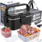 Homhut Gamelle Chauffante 80W Lunch Box Chauffante électrique 12V/24V/230V Boîte à Lunch Chauffante 1,8l Boite Repas Enfant/Adulte Pour Bureau, école, Voyage,Voiture(1.8L-Noir)