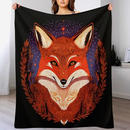 AAPZY Fuchs Decke, Flannel Tagesdecke Couchdecke Sesseldecke Wohndecke Vier Jahreszeiten Decke Kuscheldecke Sofadecke Mit Muster, (150×200cm)