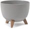 Muddy Hands Decorative Plant Pot with Legs Indoor Home Outdoor Garden Round Flower Planter Stand Holder Cover (Grey, 33cm)