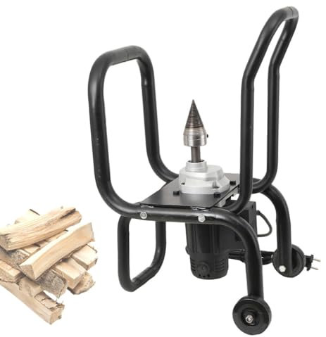 Lfhelper Elektrischer Holzspalter, 2000W Elektro Brennholzspaltmaschine mit Transportrad für Max. 20cm holzdurchmesser Brennholzspaltarbeiten, Automatisches Brennholzspaltwerkzeug, 420RPM 220V
