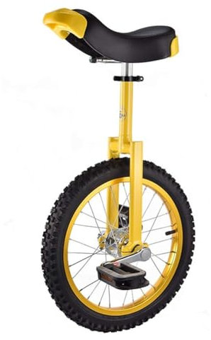 ZMJGLL Einräder für Kinder Erwachsene Rad Einräder für Erwachsene, 16-Zoll-Radtrainer Einrad für Anfänger, ideal für Ihre Tochter/Ihren Sohn, Verstellbarer Sitz (Yellow)