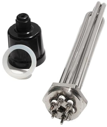 Heating Pipe，Compatible for SNDHEATER，DN32 DN40 Electric Water Fast Heating 220V 304SS Thread Liquid Immersion Heater 3KW(DN32,3KW 190mm)