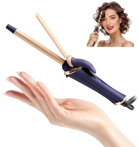 UMIGA Mini Lockenstab Reise 13mm, Mini Lockensta Kurze Haare, Reise Lockensta mit 5 Temperatur Einstellbar 120-200℃, Curling Iron Doppelspannung 110-240V Travel mit Aufbewahrungstasche