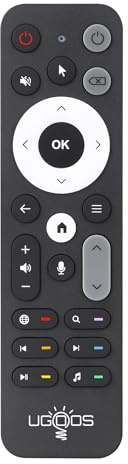 Bluetooth Air Mouse Remote Control with Voice Search, 24-Key Wireless IR Learning Remote with Gyroscope and Microphone, Compatible with Smart TV, Android TV Box, Projector, PC
