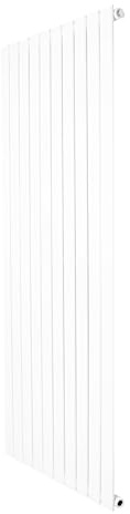 Flat Single Column Radiator 1600mm x 700mm Modern Designer Single Panel Central Heating Heater Gloss White Carbon Steel Vertical Kitchen Living Room FREE Cleaning Brush Fixing Kit & Brackets