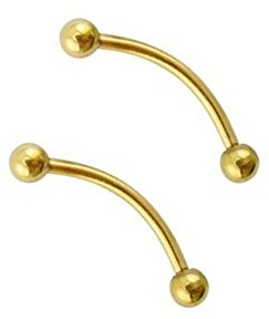 BodyJewelryOnline Erwachsenen paar Snake Eyes 16G Zunge Barbell Chirurgenstahl eloxiert-
