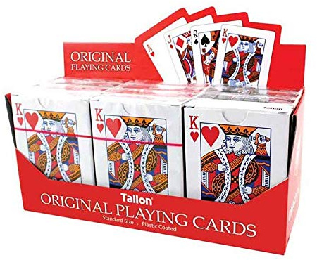 Tallon Bulk Price Plastic Coated Standard Size Original Playing Cards X 12 Packs