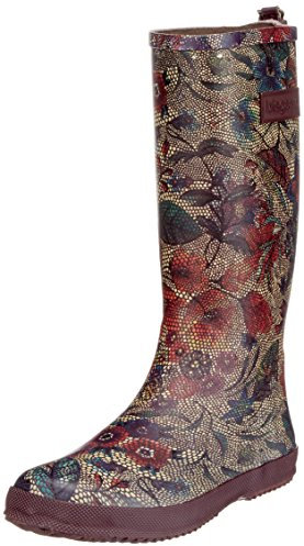 Bisgaard Damen Flower Gummistiefel, Bordeaux-Flowers