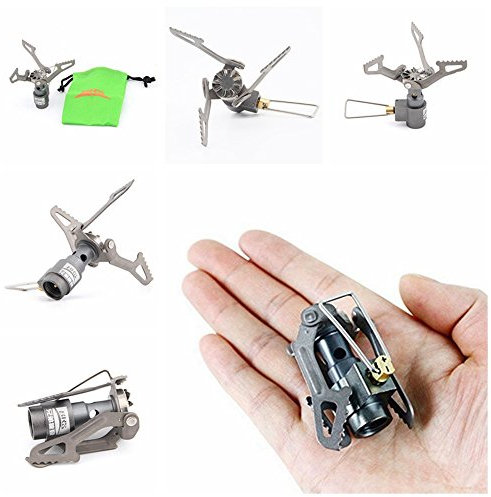 25g Super léger Mini poche en alliage de titane en alliage de titane Brûleur de cuisine en plein air Poêle à gaz pliant pour camping Mini poêle de camping Ultralight pour BBQ Picnic Cookout