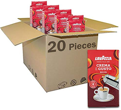 20x LAVAZZA Crema e Gusto Ricco Caffè Kaffee gemahlen Italienisch Espresso 250g