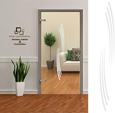 Glastür Aufkleber Tattoo Folie Glasdekor Fensterfolie Sichtschutz für alle Glasflächen Sichtschutzfolie für Türen GDT002 / 80 cm x 11 cm