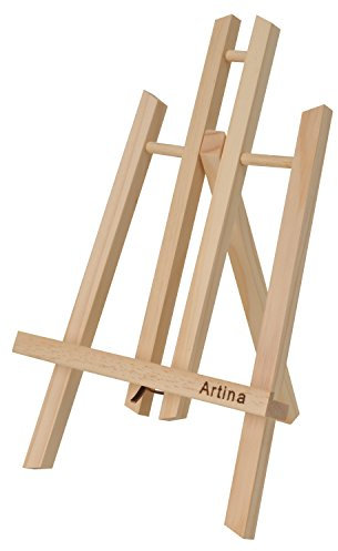 Artina Manchester Tischstaffelei klein aus Holz 28cm Mini Präsentationsstaffelei Display-Staffelei für Bilder, Menü Karten, Deko – Holzstaffelei für Schulen und Kinder