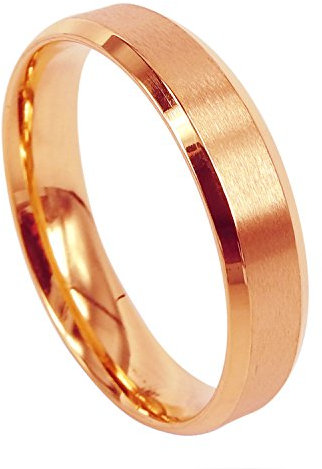 Everstone Damen-Ring Titan, Herren-Ring Titan, Freundschaftsringe, Hochzeitsringe, Eheringe, Farbe: Rotgold Breite 5mm Größe60 (19.1)