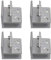 BQLZR 4x4x4cm argento 90 gradi in lega di alluminio morsetto di vetro morsetto supporto per 8-12mm spessore confezione da 4