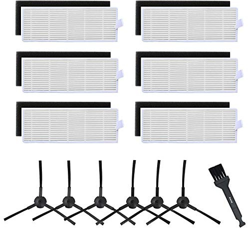 Kit di ricambio compatibile con aspirapolvere robot ILIFE A6 A4 A4s - Filtro HEPA e spazzole laterali, confezione da 18