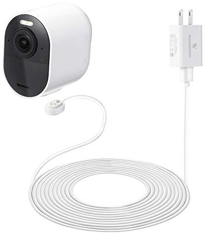 16ft/4.8m Weatherproof Outdoor Magnetic Charging Cable with Quick Charge Power Adapter compatible with Arlo Ultra - Charging convenience for your Arlo camera (White)