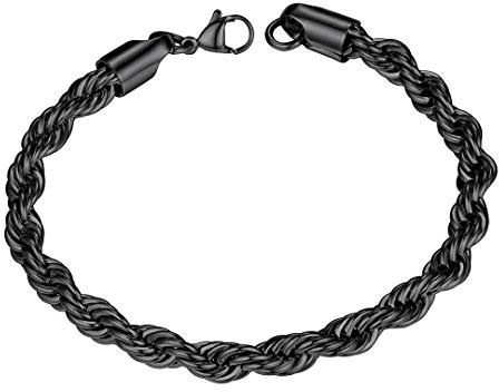 ChainsHouse 6mm kordelkette herren armband 21cm edelstahl armschmuck für männer jungen