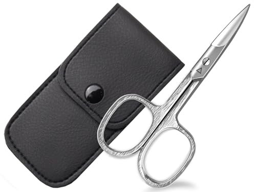 Linkshänder Nagelschere mit Scharfer Gebogener Schneide Profi Schere für Nägel aus rostfreiem Scherenstahl mit Etui - Auch für Rechtshänder geeignet