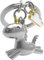 METALMORPHOSE - Porte-clés Licorne argentée avec charm nuage doré et blanc - MTM119-01