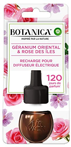 Airwick Botanica Désodorisant Maison Recharge Electrique Géranium/Rose 19 ml