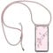HongMan Handykette Handyhülle für Huawei P30 mit Band - Transparent Handy-Kette Handy Hülle mit Kordel zum Umhängen Handyanhänger Halsband Lanyard Case - Roségold