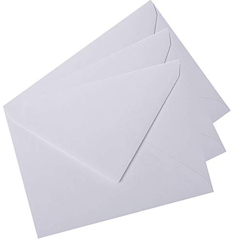 Paper24 50 Briefumschläge DIN C6 114x162 mm, nassklebend, für Einladungen, Grußkarten A6, für Hochzeit, Geburtstag in Lila-Blau