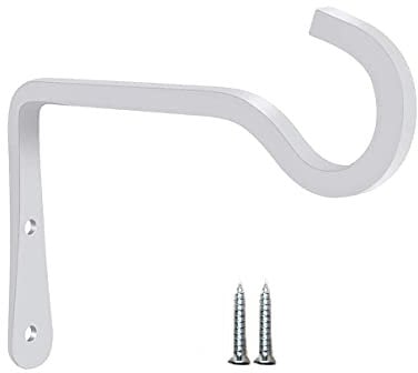 HH-LIFE 1 pieza blanco soportes para colgar 15x10 cm, gancho de pared para plantas, gancho de pastores, jardinería, linternas, campanillas de viento