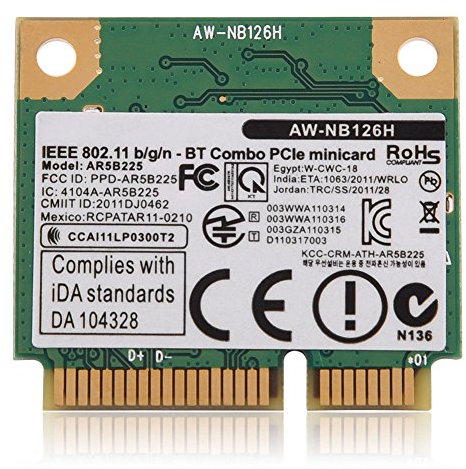 Carte WiFi, Carte WiFi pour Carte Bluetooth pc 2.4G Bluetooth WiFi 2 en 1 Carte sans Fil pour Mini Slot pour Carte PCI-E pour Dell/ASUS//Compatible avec