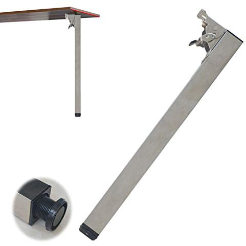 Optimal Pieds de Meubles, Pieds de Support Pliables en Acier Inoxydable, la Jambe de Bureau de la Table de Bar, Jambe Pliante pour VR, Support de Pied de Table (réglable 0-3 cm) 1 pièce