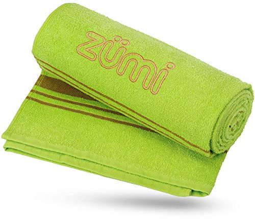 Zumi Reisehandtuch aus 100% Baumwolle, schnell trocknend, weich, dünn, kompakt, sehr saugfähig, leicht, Camping-Handtuch für Strand, Fitnessstudio, Bad, Dusche, Schwimmen, Wohnheim, Wohnmobil – Grün