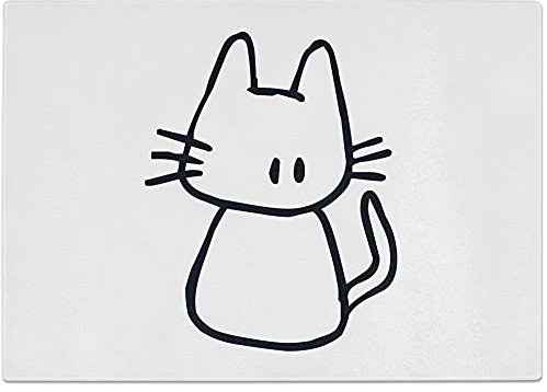 JUNIWORDS Glasschneidebrett Frühstücksbrett, Katze