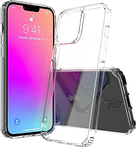 JT Berlin 10801 Pankow-Clear Schutzhülle für das Apple iPhone 13 Pro Max Hülle transparent (Stoßabsorbierender TPU Rahmen, Kratzfeste Rückseite aus Acrylglas, Anti-Fingerabdruck Beschichtung)