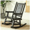 LXLA Schaukelstühle Natürliches Massivholz Schaukelstuhl Auf Der Veranda, Rustikaler Terrassen-Rocker Indoor Wohnzimmer Erwachsene Lounge-Stühle, Geschenk Der Eltern (Color : Black)