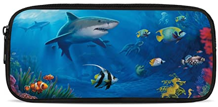 Belidome Shark Federmäppchen für Schule, Büro, klein, langlebig, Ozean