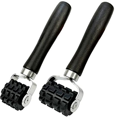 Umaki 2 Stück Auto Schalldämpfung Rad Roller Applikationswerkzeug für Audio Geräuschdämmung und Vibration, Wärmedämmmatte, mit rutschfester Rolle und Holzgriff, 30 mm und 50 mm Breite