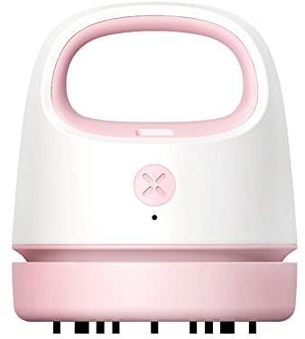 HEGEHE Handheld Vacuum Cleaner Portable, Cordless Desktop Mini Staubsauger, USB Recharge Electric Broom, Keyboard Dust Sweeper Counter Crumb Office Cleaning (Pink)