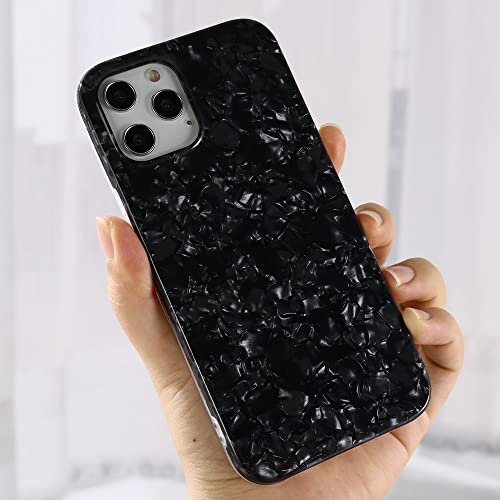 QZCQLLM Case for iPhone 11, With Mobile Phone Tempered Film Girls Women Glitter Cute Slim Thin TPU Soft Gel Silicone Clear Bumper Shockproof Protective Phone Case Cover 6.1 inch (Black)