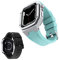 BINLUN Bracelets Compatible avec Apple Watch 44mm 45mm 2 Pièces Bracelet de Montre en Silicone avec Boîtier en Métal Bracelet en Toile Compatible avec iWatch Serie 9/8/7/SE2/SE/6/5/4 (Bleu,Argent)