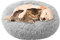 UUEMB 90cm Rund Hundebett Katzenbett, Plüsch Flauschig Hundekorb Katzenkissen Kuscheliges Donut, Waschbar Warm Hundekissen für Mittelgroße und Große Hunde, Katzen und Andere Haustiere (Hellgrau)