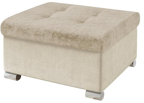 Mirjan24 Polsterhocker Niko klein Sitzbank Sitzhocker Fußbank Pouf Hocker Farbauswahl (Venus Velvet 2927 + Miu 2041)