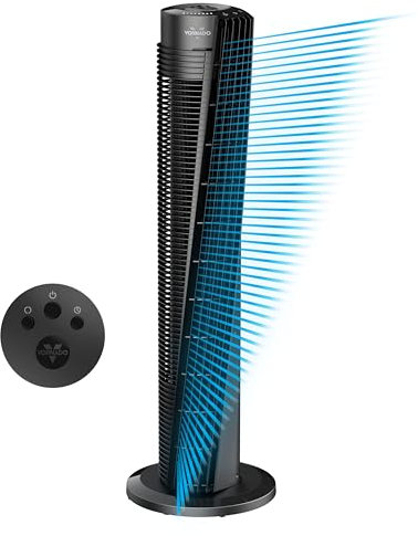 Vornado OSC84 41 Whole Room Oscillating Tower Fan, Remote Control, 70-Degree Oscillation, Quiet Operation, 4 Speed Settings, 8-Hour Timer, Powerful Air Circulation, Black